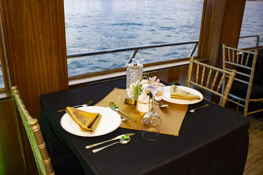 Dubai Marina 90-Min Sunset Cruise: Live Music, Dinner for Two