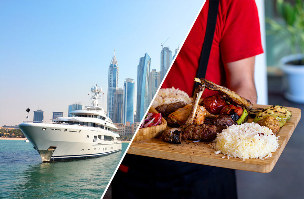 Dubai Marina 3 Hour Afternoon Yacht Tour with Live BBQ for Two