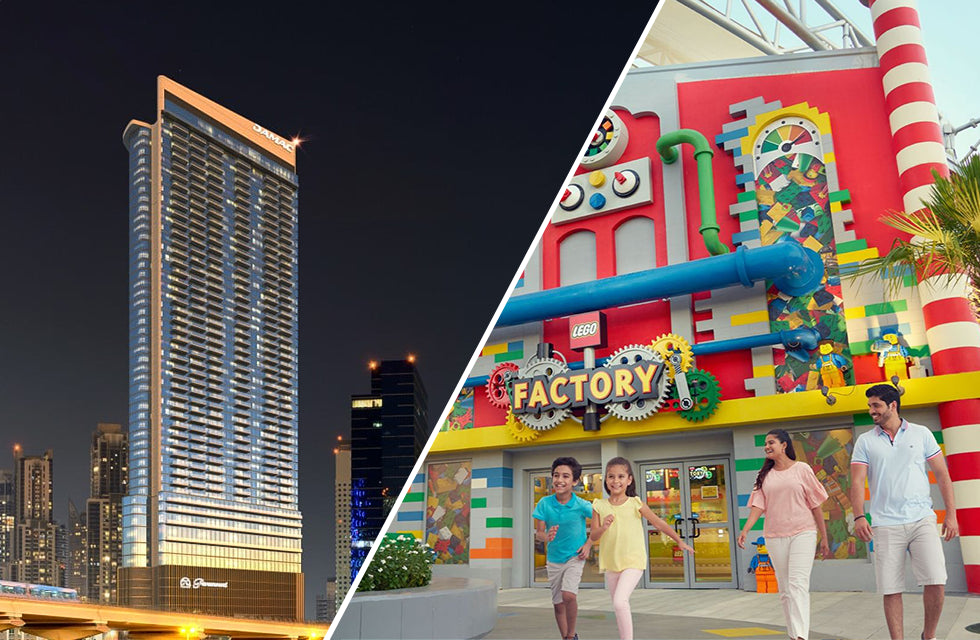 One Night Hotel Stay in Dubai with Legoland Theme Park Tickets for Family of Four