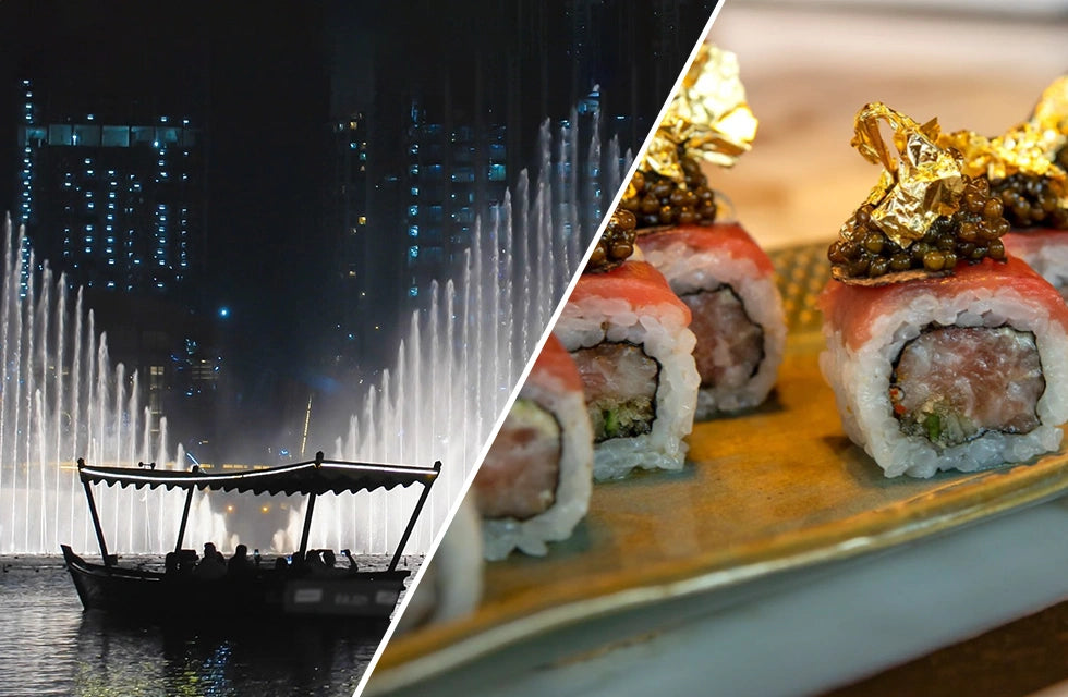 Tasting Menu for 2 at 99 Sushi Bar with Abra Boat Ride at Dubai Fountains