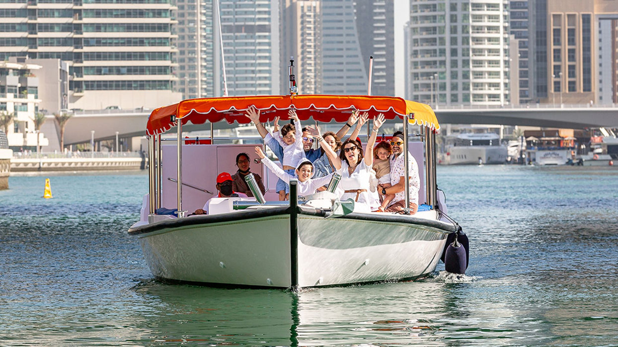 One Hour Luxury Abra Cruise along the Dubai Marina Promenade.