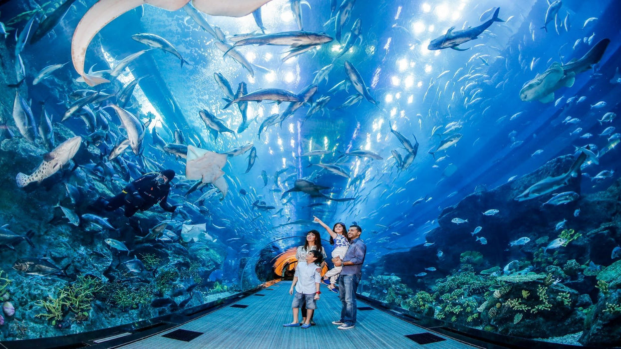 One Night Stay in Dubai with Burj At The Top & Aquarium Tickets for Two